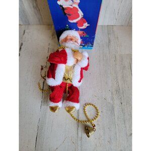 Vintage climbing animated Santa Claus Xmas home decor Bell